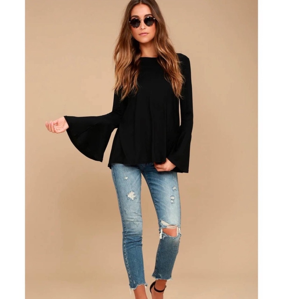 Lulus bell sleeve open back top